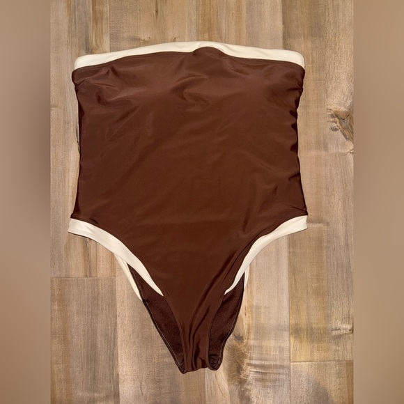 Abercrombie & Fitch Marina One-Piece Brown Bathing Suit NEW With Tags Size XL - Picture 5 of 9
